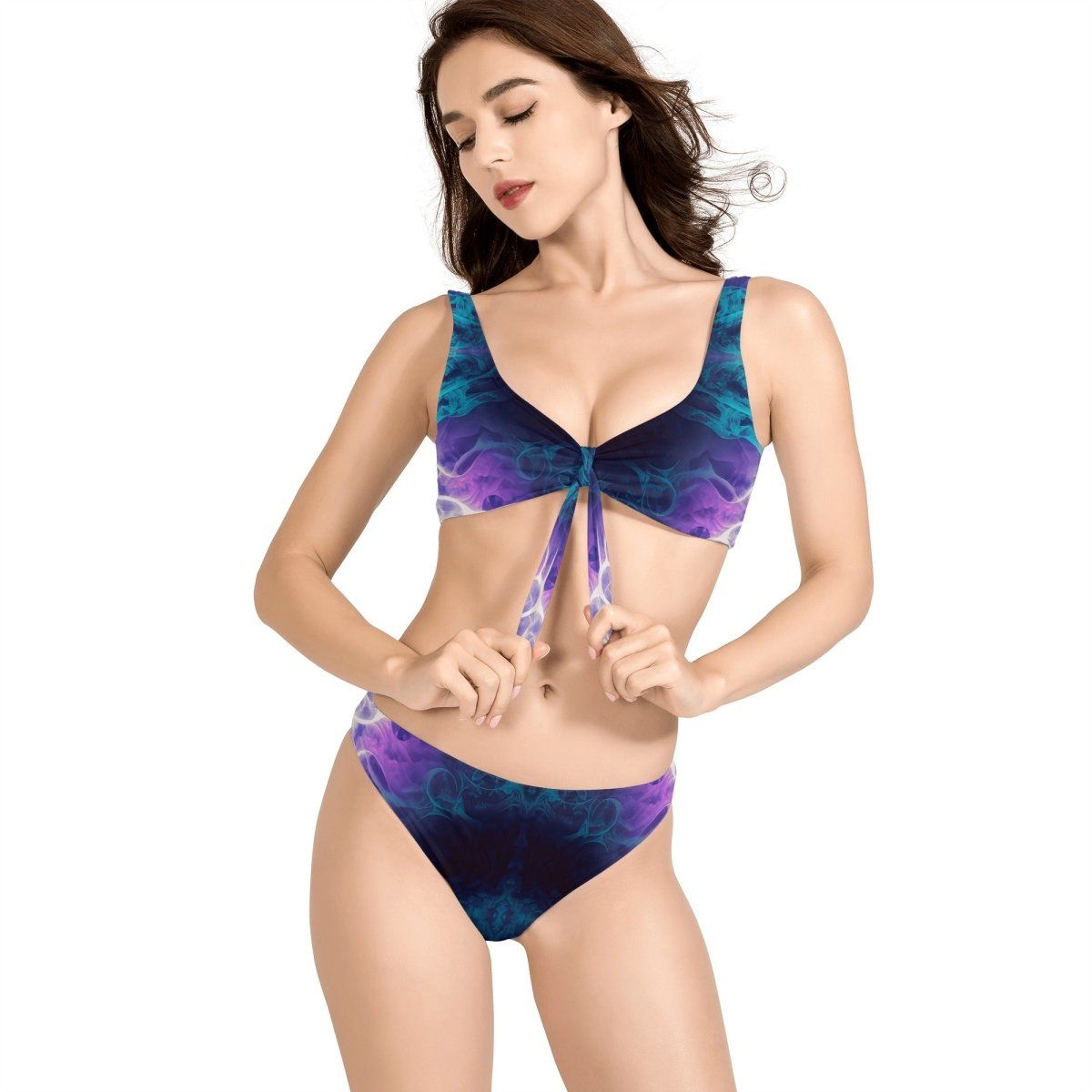 Blue and Purple Bow Bikini - Iron Phoenix GHG