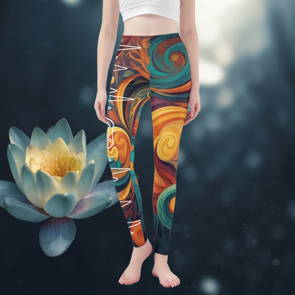 Womens Soft Legging Yoga Pants - Liquid Flow Design - Iron Phoenix GHG