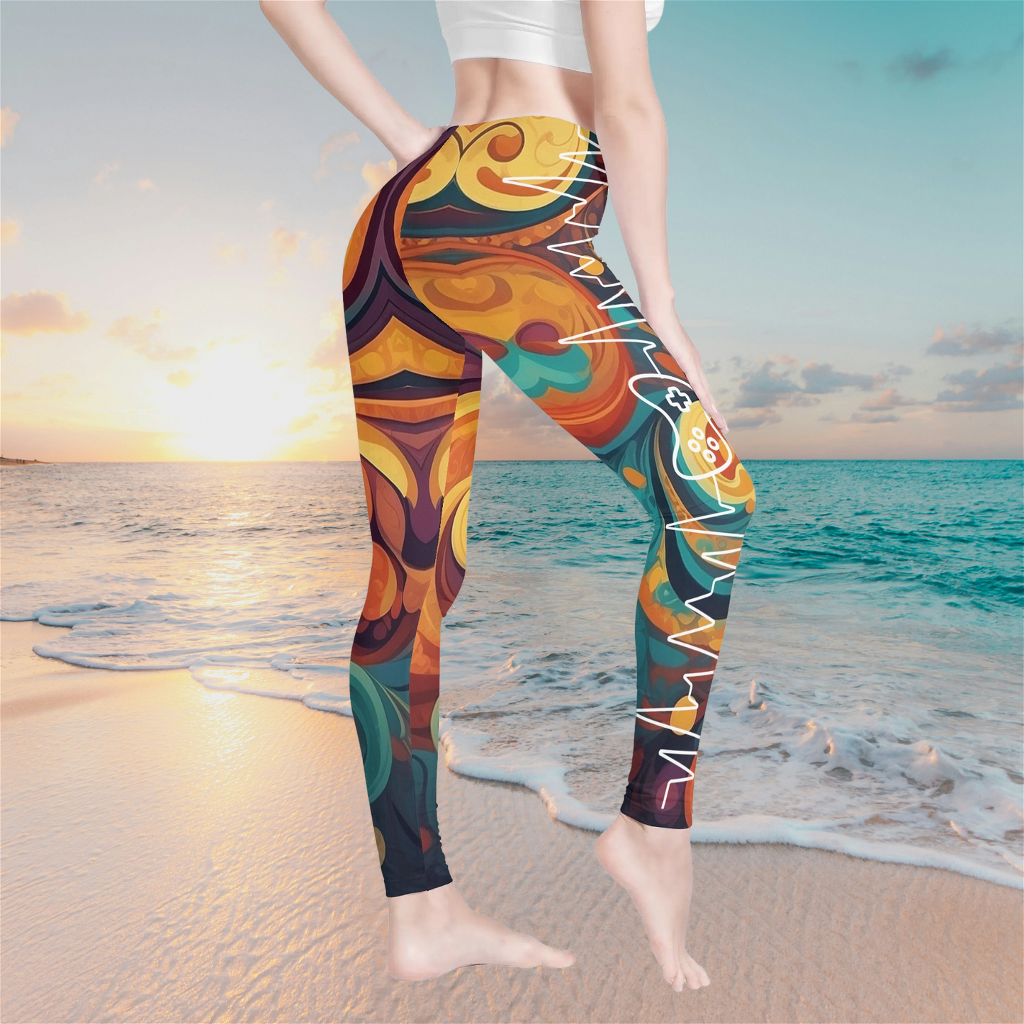 Womens Soft Legging Yoga Pants - Liquid Flow Design - Iron Phoenix GHG