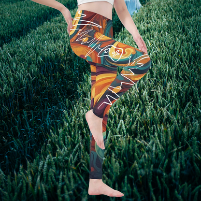 Womens Soft Legging Yoga Pants - Liquid Flow Design - Iron Phoenix GHG