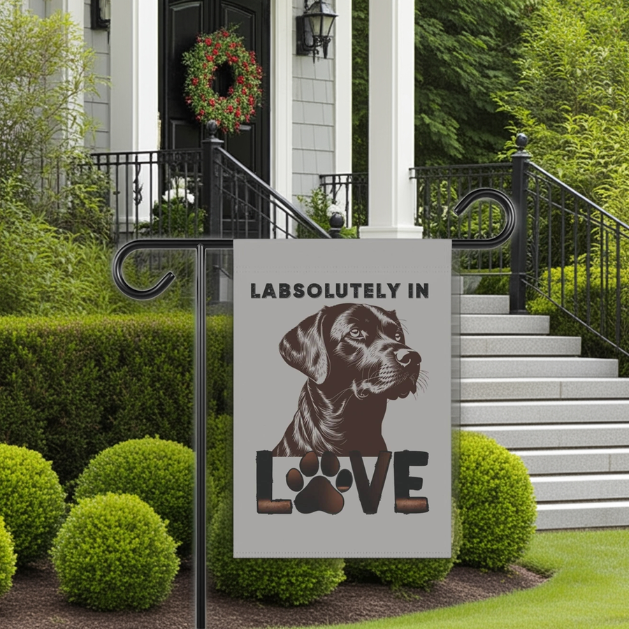 "LabsolUTELY in LOVE" Garden Banner - Labrador Retriever Dog Banner