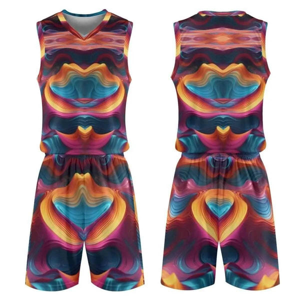 Abstract Artistic Basketball two piece short set for Men - Iron Phoenix GHG