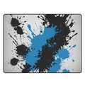 Blue Black Paint Splatter Rug | Gaming and Yoga Mat - Image 2