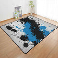 Blue Black Paint Splatter Rug | Gaming and Yoga Mat - Image 1