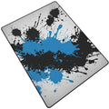 Blue Black Paint Splatter Rug | Gaming and Yoga Mat - Image 3