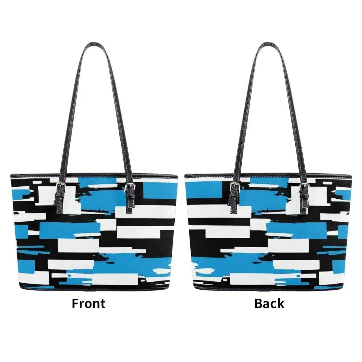 Abstract Tote Bag, Azure Mosaic, Eco-Friendly Style - Iron Phoenix GHG