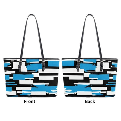 Abstract Tote Bag, Azure Mosaic, Eco-Friendly Style - Iron Phoenix GHG