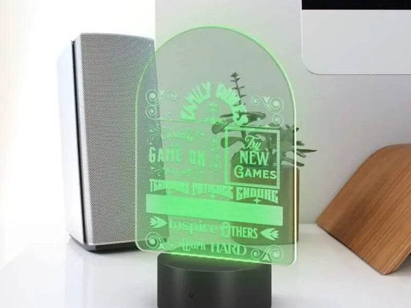 Gamer Family Rules LED Lamp |Shadowseeker | Iron Phoenix GHG - Iron Phoenix GHG