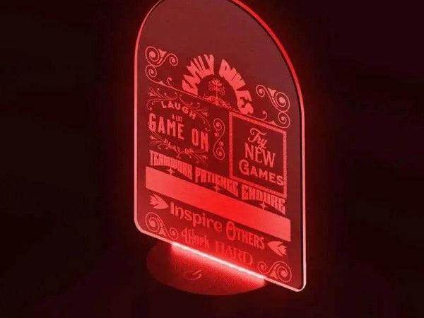 Gamer Family Rules LED Lamp |Shadowseeker | Iron Phoenix GHG - Iron Phoenix GHG