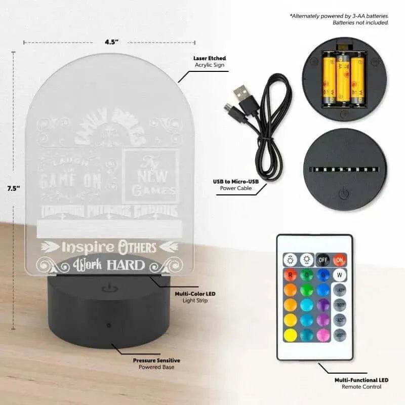 Gamer Family Rules LED Lamp |Shadowseeker | Iron Phoenix GHG - Iron Phoenix GHG