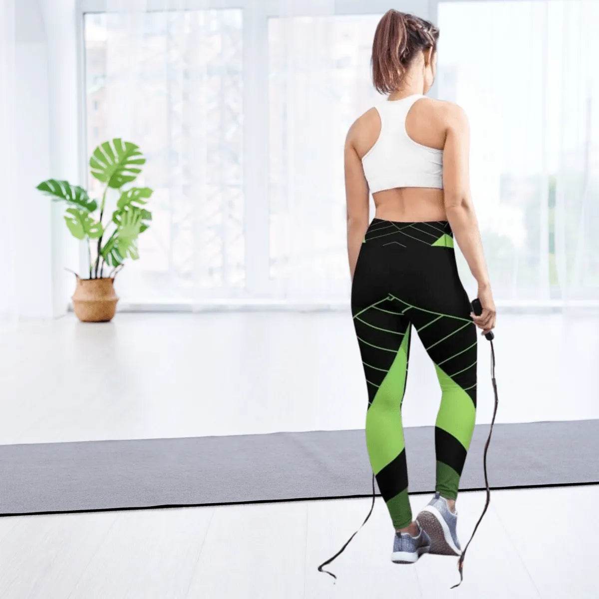 Alive Green & Black Yoga Leggings - Gamer Style - Iron Phoenix GHG
