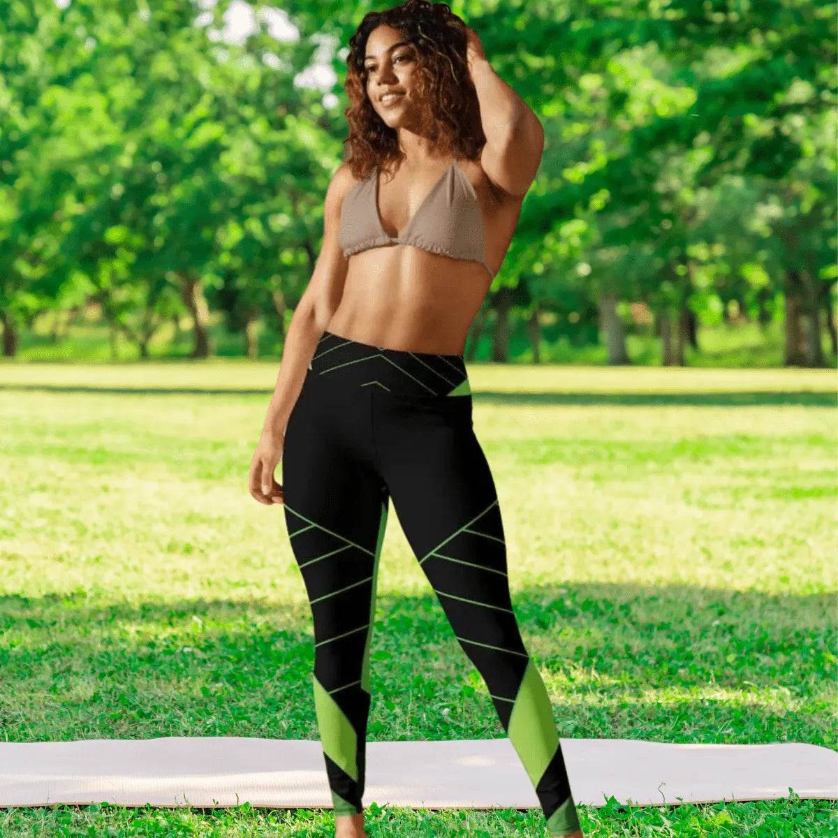 Alive Green & Black Yoga Leggings - Gamer Style - Iron Phoenix GHG