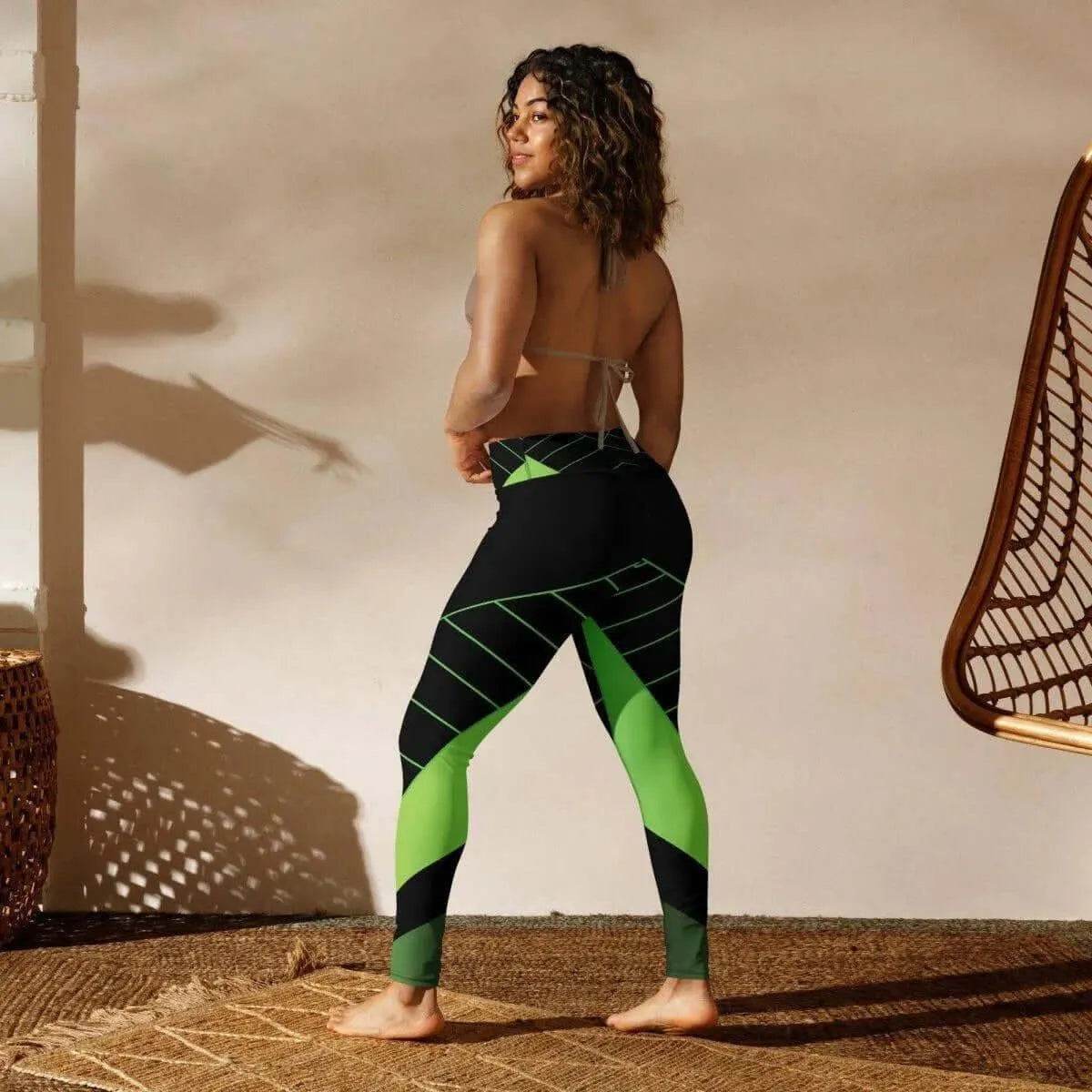 Alive Green & Black Yoga Leggings - Gamer Style - Iron Phoenix GHG