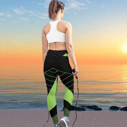 Alive Green & Black Yoga Leggings - Gamer Style - Iron Phoenix GHG