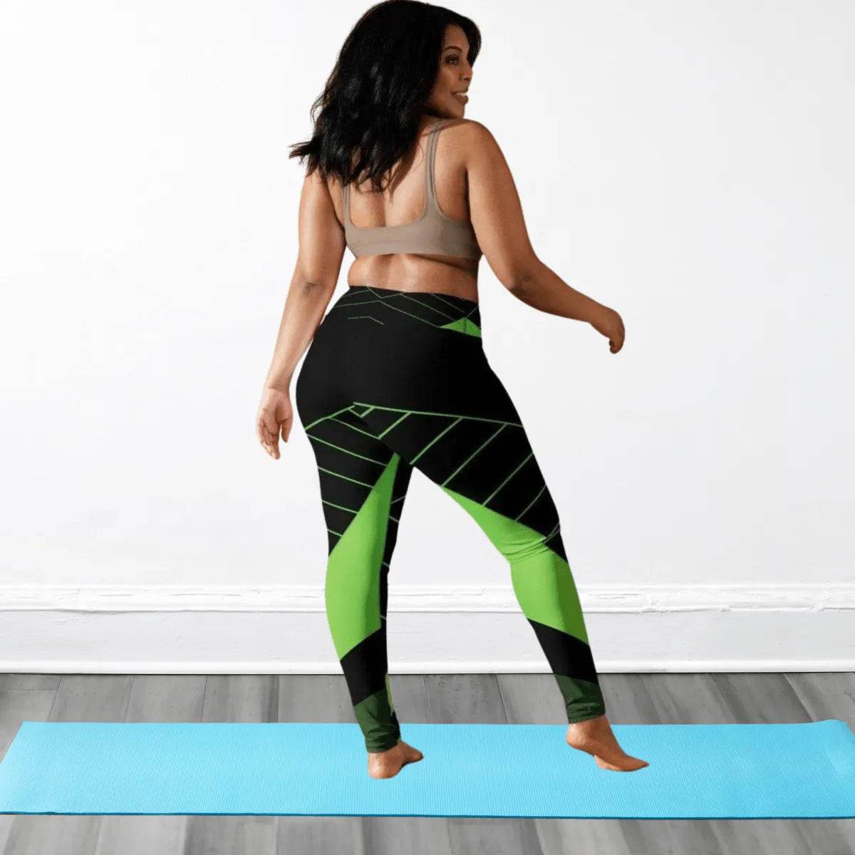 Alive Green & Black Yoga Leggings - Gamer Style - Iron Phoenix GHG