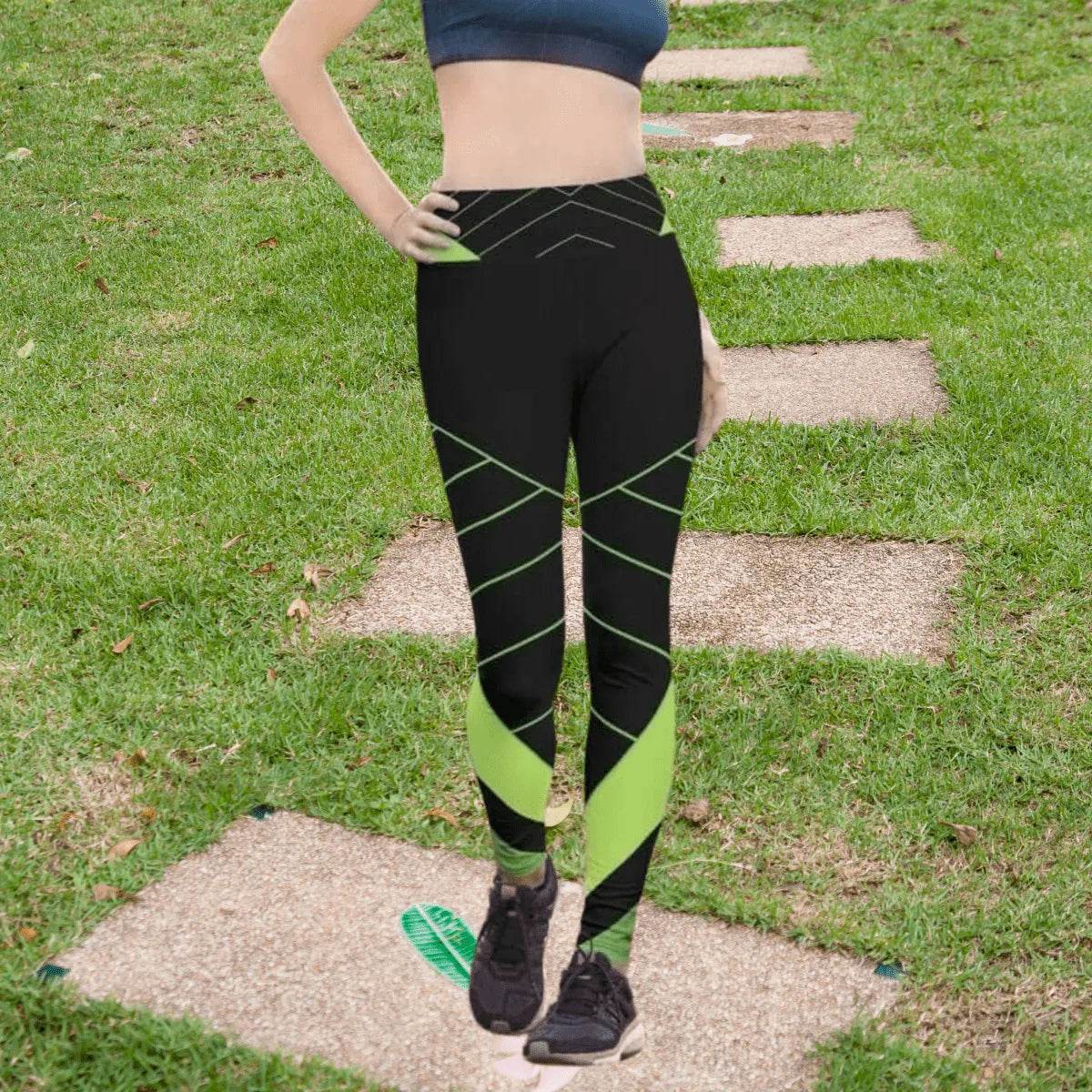 Alive Green & Black Yoga Leggings - Gamer Style - Iron Phoenix GHG