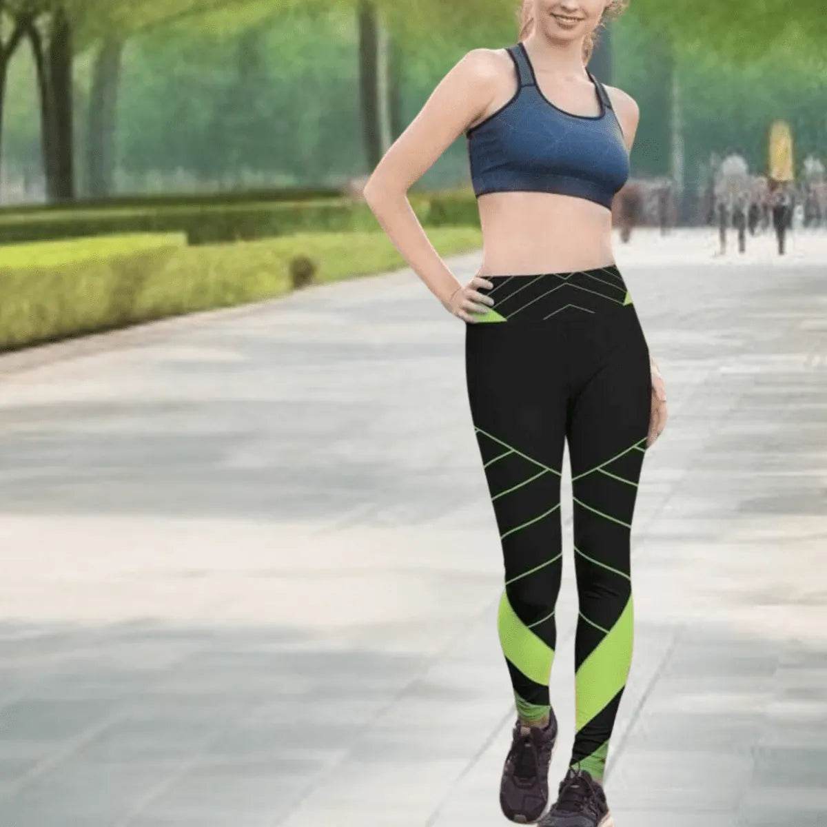 Alive Green & Black Yoga Leggings - Gamer Style - Iron Phoenix GHG