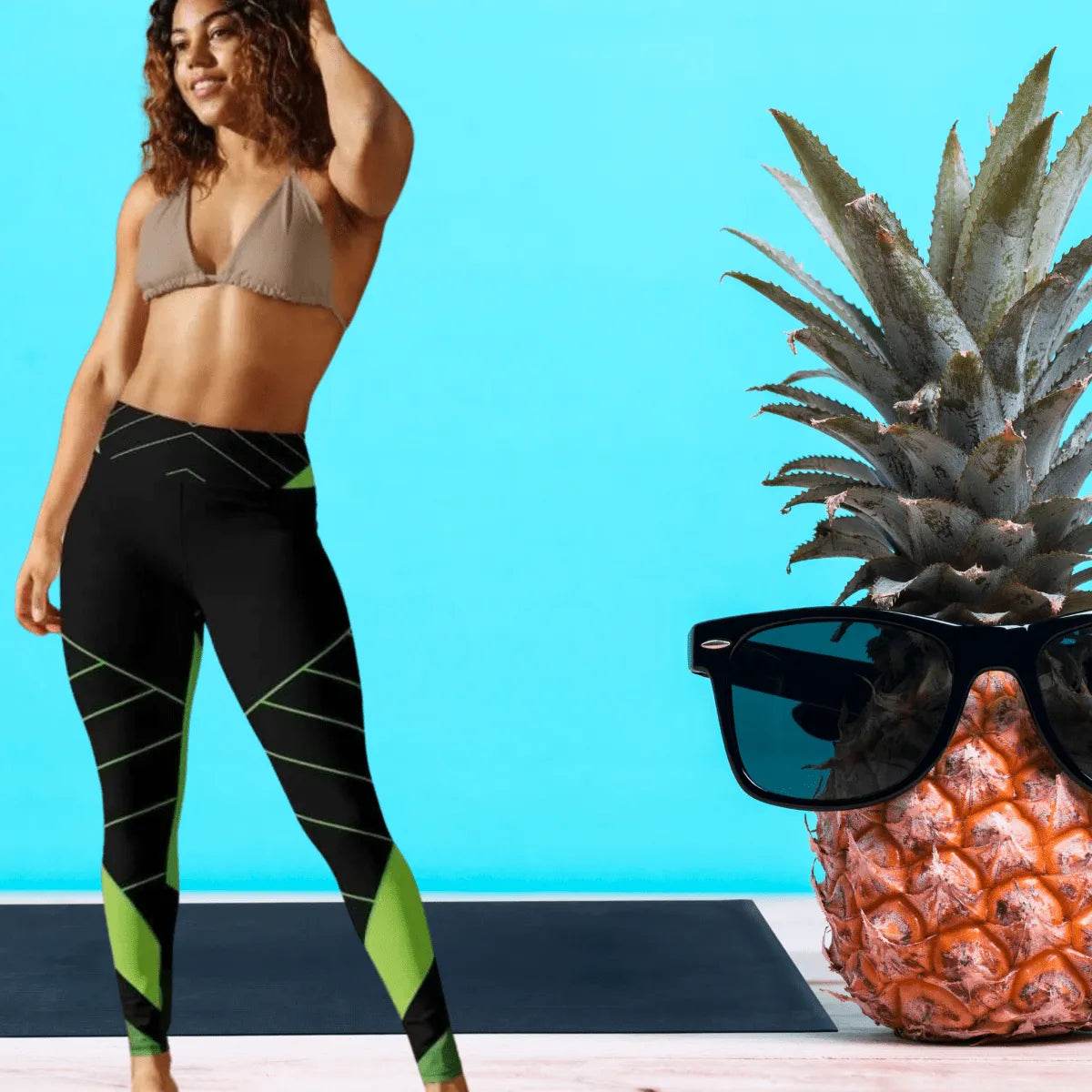 Alive Green & Black Yoga Leggings - Gamer Style - Iron Phoenix GHG