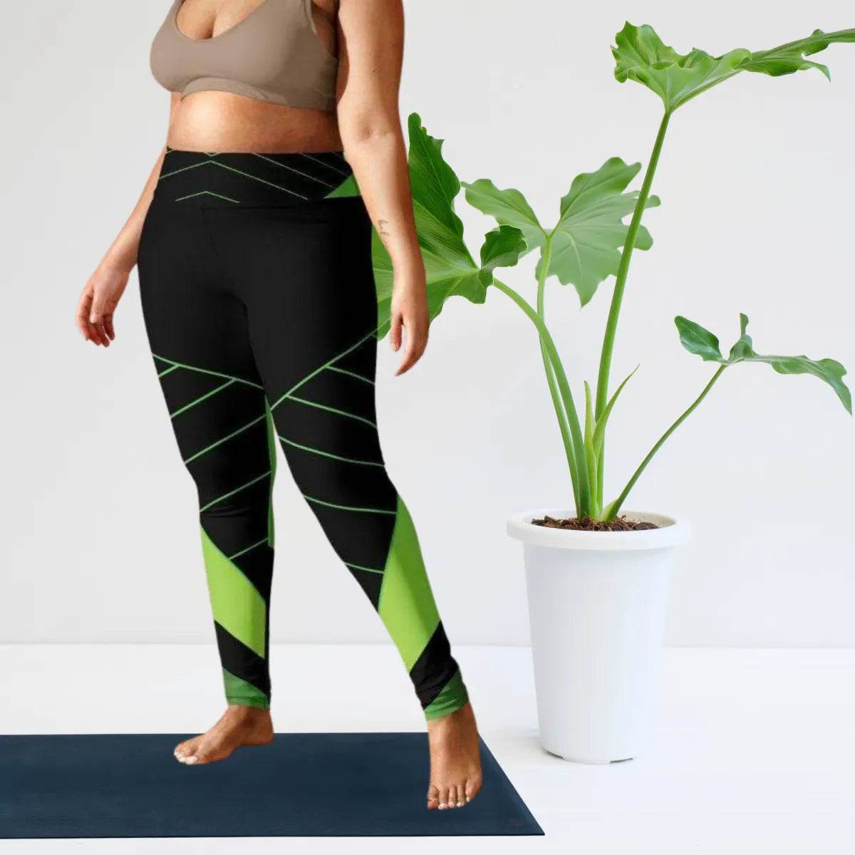 Alive Green & Black Yoga Leggings - Gamer Style - Iron Phoenix GHG