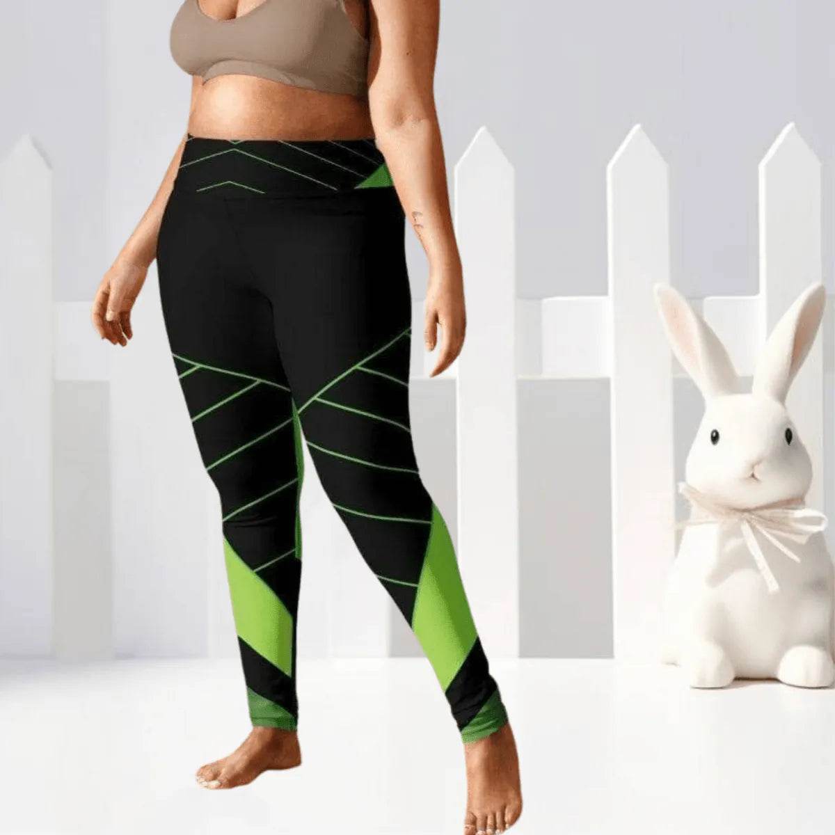 Alive Green & Black Yoga Leggings - Gamer Style - Iron Phoenix GHG