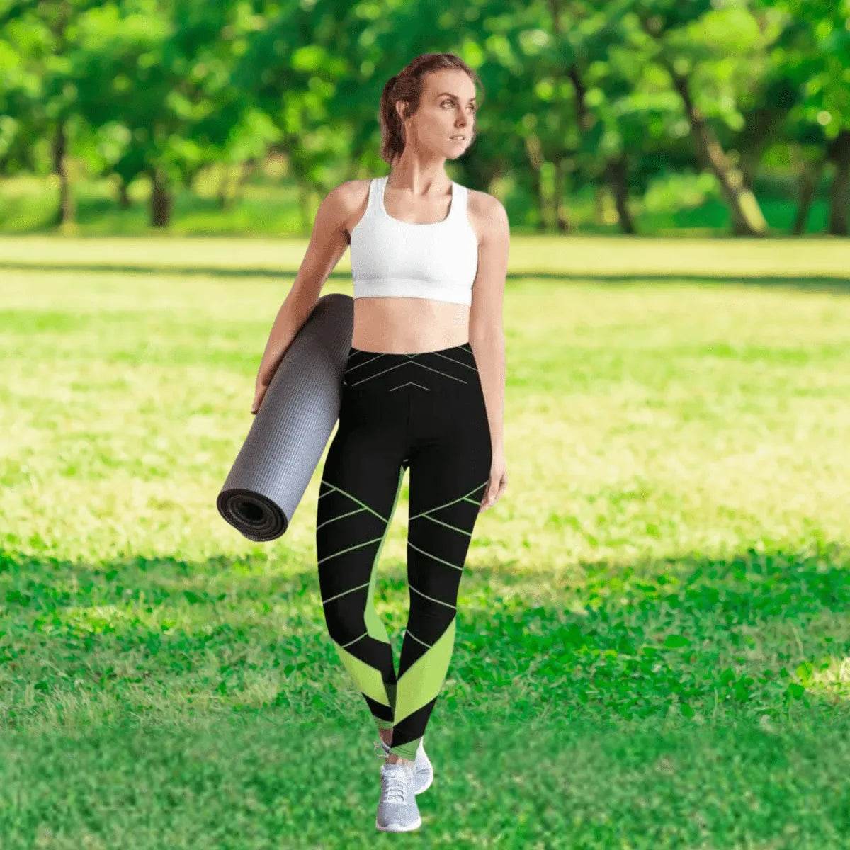 Alive Green & Black Yoga Leggings - Gamer Style - Iron Phoenix GHG