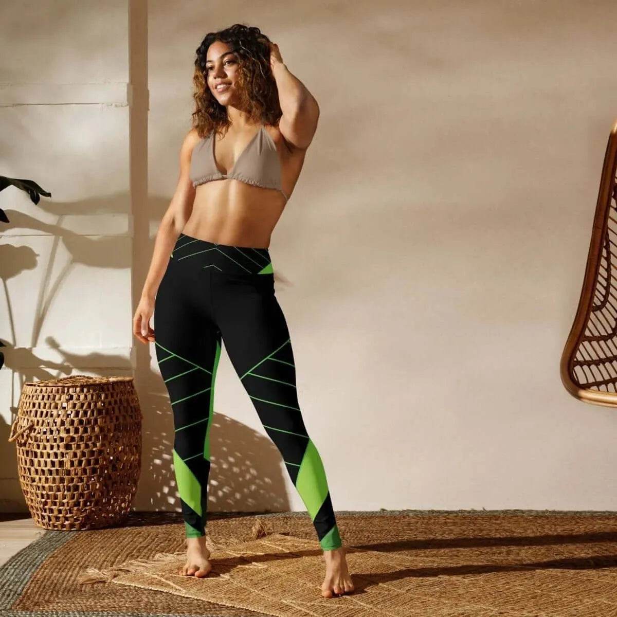 Alive Green & Black Yoga Leggings - Gamer Style - Iron Phoenix GHG
