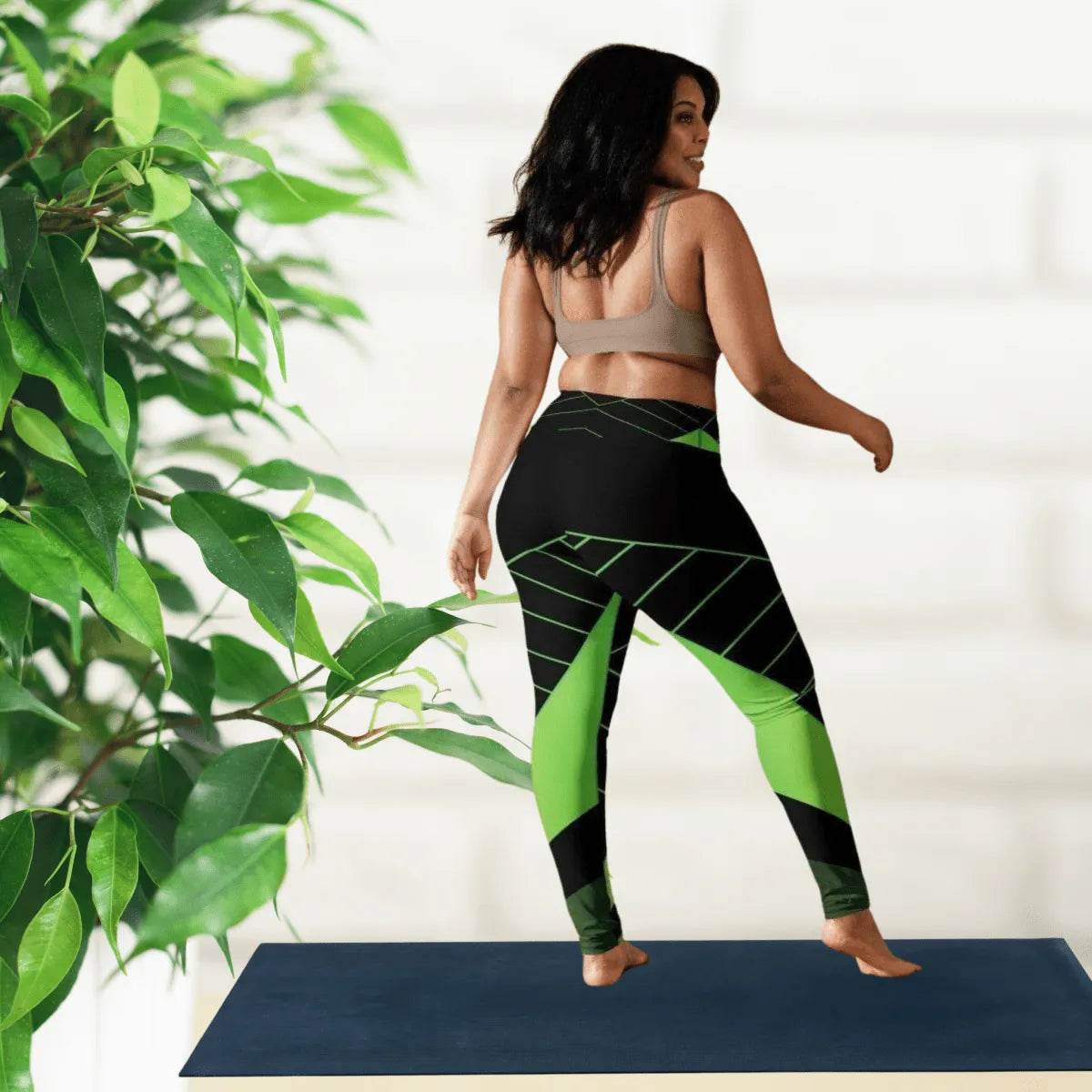 Alive Green & Black Yoga Leggings - Gamer Style - Iron Phoenix GHG