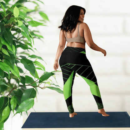 Alive Green & Black Yoga Leggings - Gamer Style - Iron Phoenix GHG