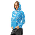 Blue snowflakes cotton hoodie - Image 3