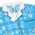 Light Blue Snowflake Satin Pajama Top – Silky Comfort Nightwear - Image 3