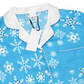 Light Blue Snowflake Satin Pajama Top – Silky Comfort Nightwear - Image 4