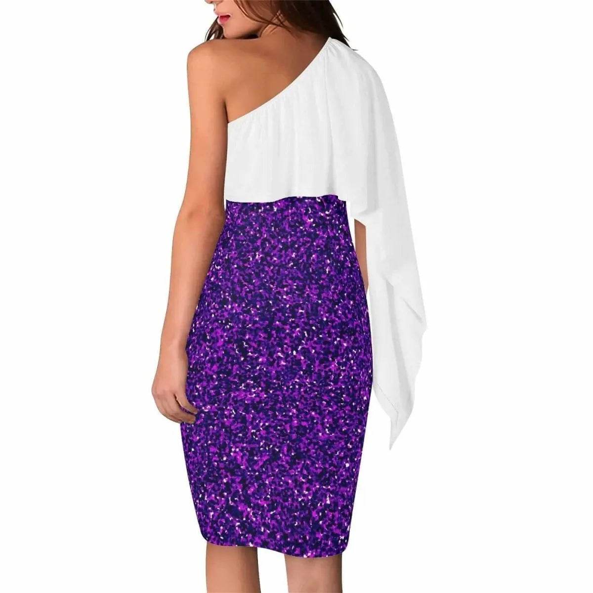Asymmetric Purple and White Dress - Elegant Gamer Event Gift - Iron Phoenix GHG