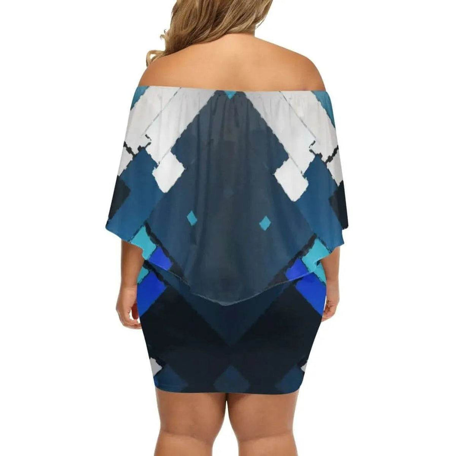 "Azure Mosaic" | Blue Wrap Dress | Iron Phoenix GHG - Iron Phoenix GHG