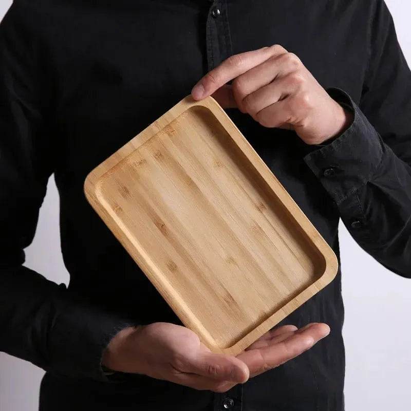 Bamboo Wooden Rectangular Serving Tray - Eco Gamer Decor Gear - Iron Phoenix GHG