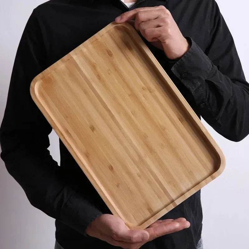 Bamboo Wooden Rectangular Serving Tray - Eco Gamer Decor Gear - Iron Phoenix GHG