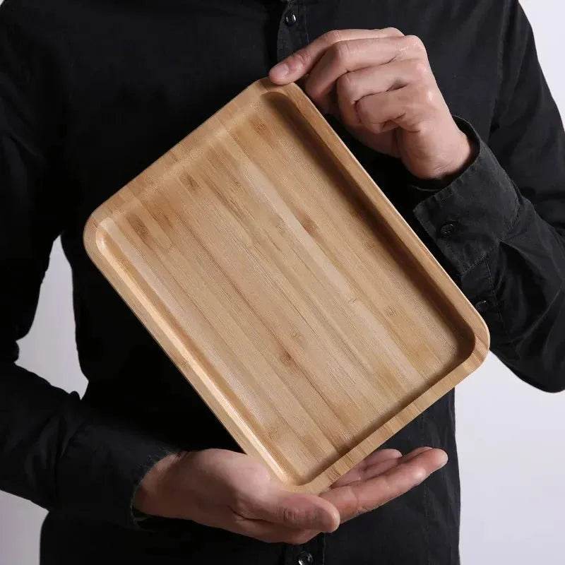 Bamboo Wooden Rectangular Serving Tray - Eco Gamer Decor Gear - Iron Phoenix GHG
