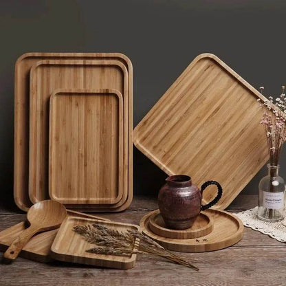 Bamboo Wooden Rectangular Serving Tray - Eco Gamer Decor Gear - Iron Phoenix GHG