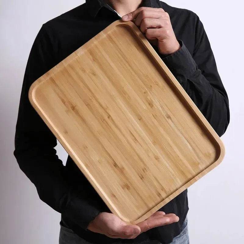 Bamboo Wooden Rectangular Serving Tray - Eco Gamer Decor Gear - Iron Phoenix GHG