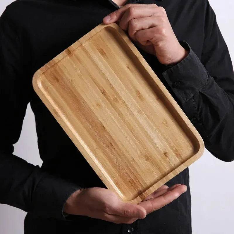 Bamboo Wooden Rectangular Serving Tray - Eco Gamer Decor Gear - Iron Phoenix GHG