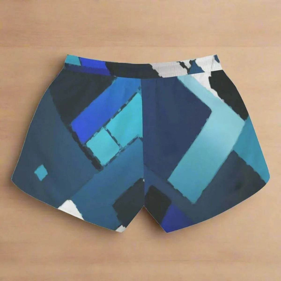 "Blue Matrix" Geometric Athletic Shorts| Iron Phoenix GHG - Iron Phoenix GHG