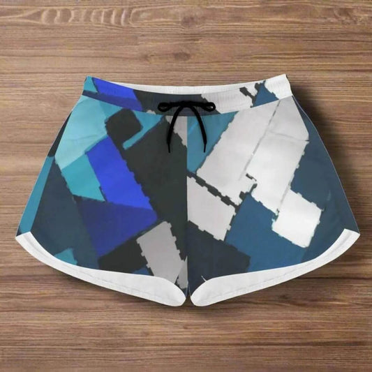 "Blue Matrix" Geometric Athletic Shorts| Iron Phoenix GHG - Iron Phoenix GHG