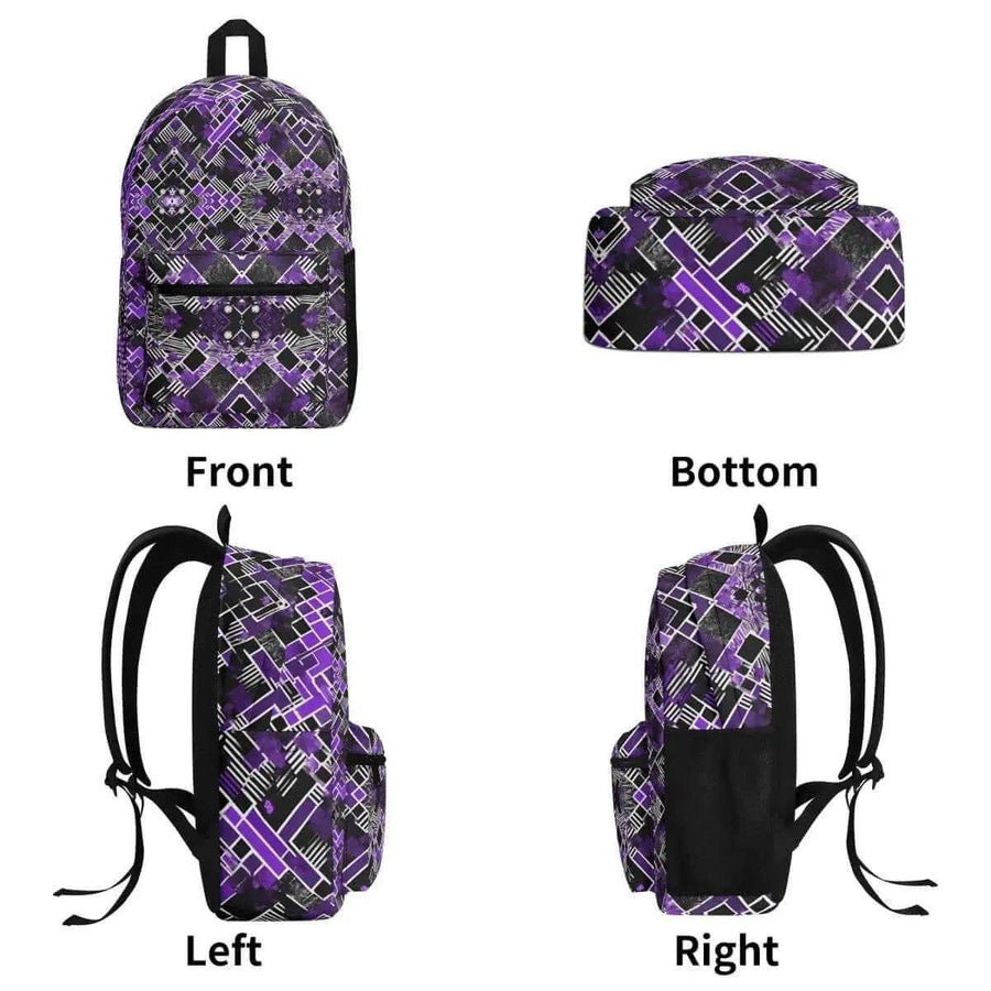 Purple Abstract Backpack | Modern Gamer School Bag - Iron Phoenix GHG