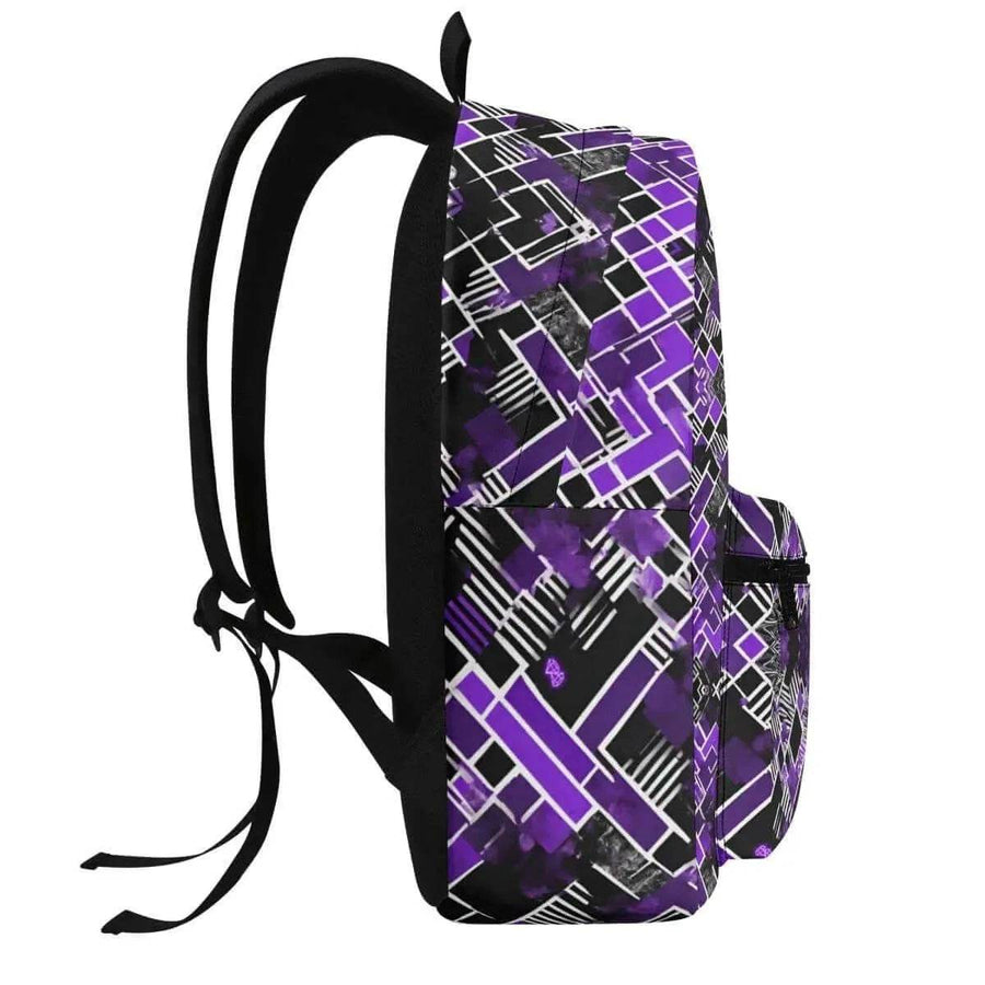Purple Abstract Backpack | Modern Gamer School Bag - Iron Phoenix GHG