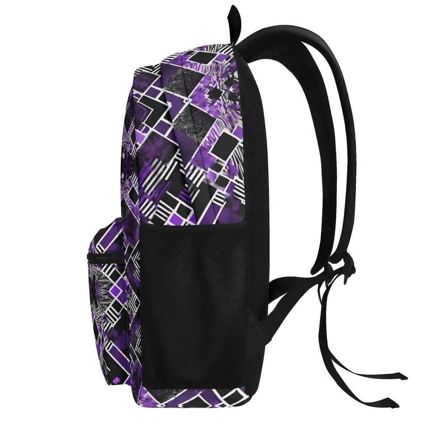 Purple Abstract Backpack | Modern Gamer School Bag - Iron Phoenix GHG