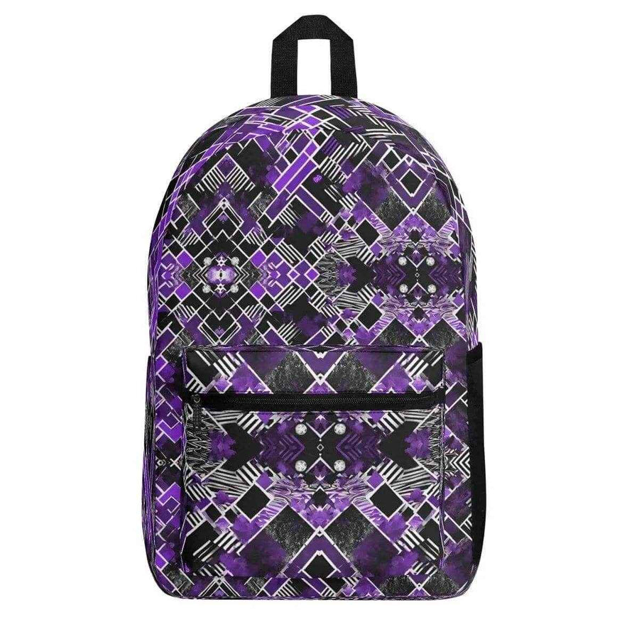 Purple Abstract Backpack | Modern Gamer School Bag