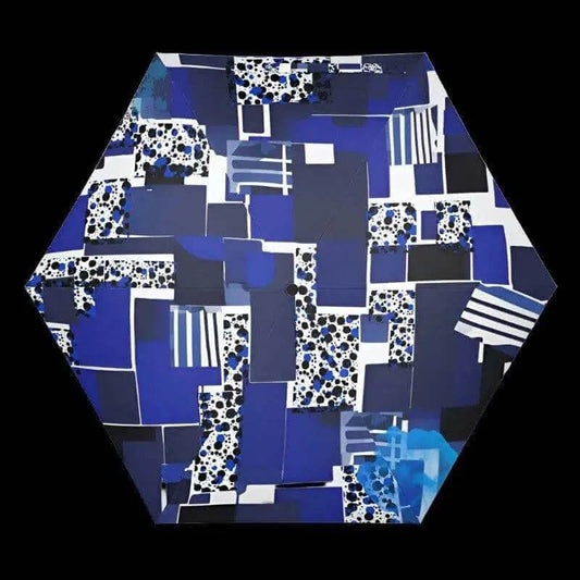 "Blue Matrix" Geometric Print Umbrella | Iron Phoenix GHG - Iron Phoenix GHG
