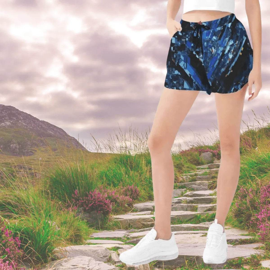 "Crystal Shard" Blue Athletic Shorts| Iron Phoenix GHG - Iron Phoenix GHG