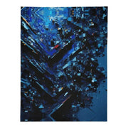 Digital Glitch Blanket | Blue Cyberpunk Gamer Throw - Iron Phoenix GHG