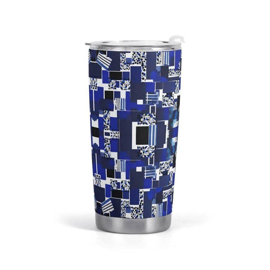 Blue Geometric Tumbler - Gaming, Sports & Calm Comfort - Iron Phoenix GHG