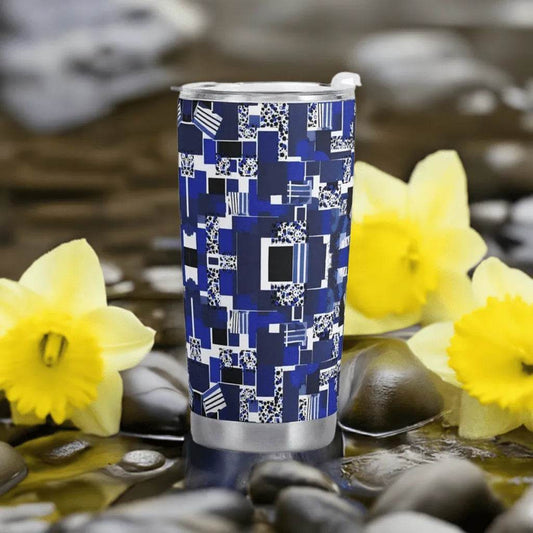 Blue Travel Mug Car Cup, Blue Shield, Eco-Friendly Style - Iron Phoenix GHG